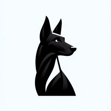 black dog isolated on a white background, vector illustration, eps 10のイラスト素材