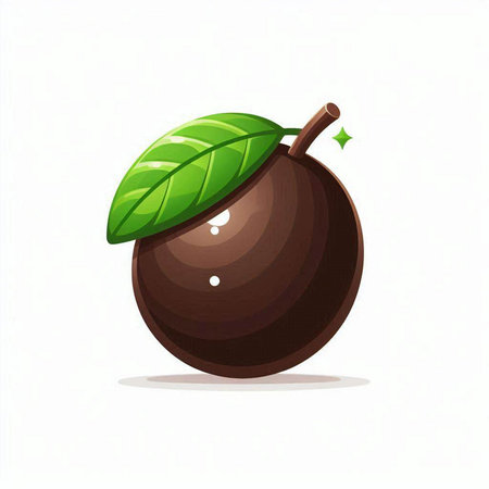 Coffee bean with leaf isolated on white background. Vector illustration.のイラスト素材