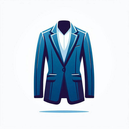 blue suit on white background, vector illustration, eps 10.のイラスト素材