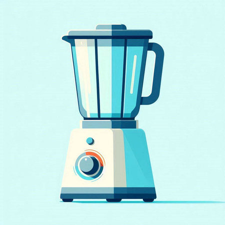 Illustration of a blender on a blue background. Vector illustration.のイラスト素材