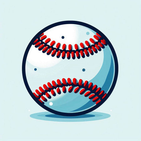 Baseball ball on blue background. Vector illustration. Eps 10.のイラスト素材