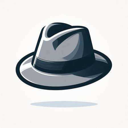 Illustration of a black hat on a white background, vector illustrationのイラスト素材