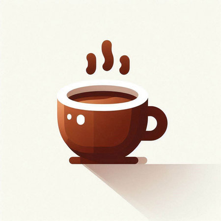 Coffee cup with a drop of coffee. Vector illustration.のイラスト素材