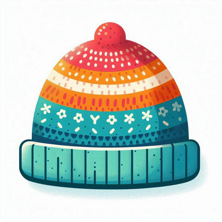 Winter hat. Vector illustration. Isolated on a white background.のイラスト素材