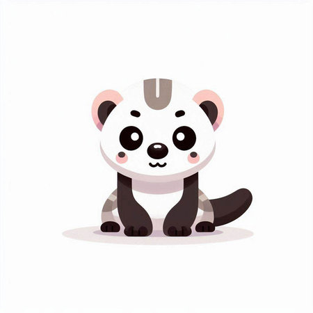 Cute cartoon panda. Vector illustration isolated on white background.のイラスト素材