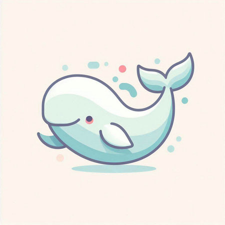 Cute cartoon whale. Vector illustration of a cute cartoon whale.のイラスト素材