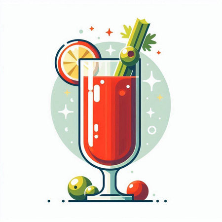 Cocktail icon. Alcoholic beverage. Vector illustration in flat styleのイラスト素材