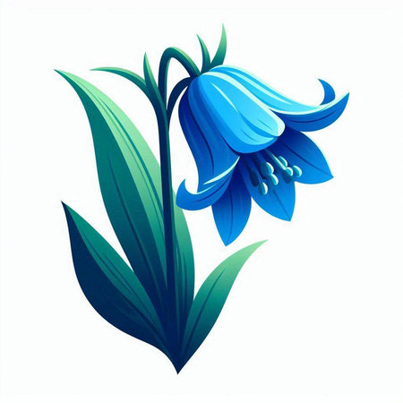 Blue bellflower isolated on white background. Vector illustration for your designのイラスト素材