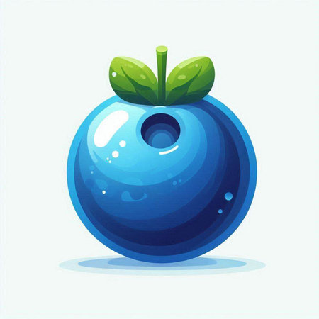 Blueberry. Vector illustration. Isolated on a white background.のイラスト素材