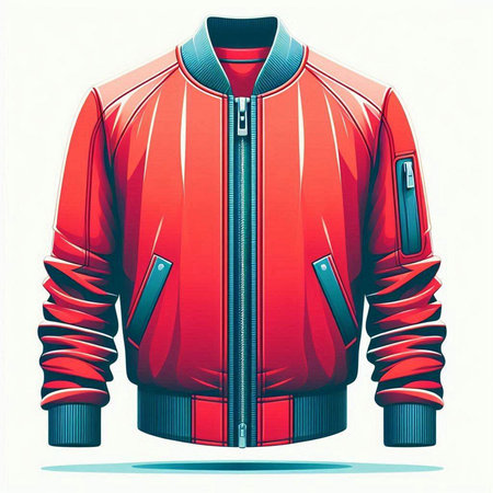 Red sport jacket on a mannequin. Vector illustration isolated on white backgroundのイラスト素材