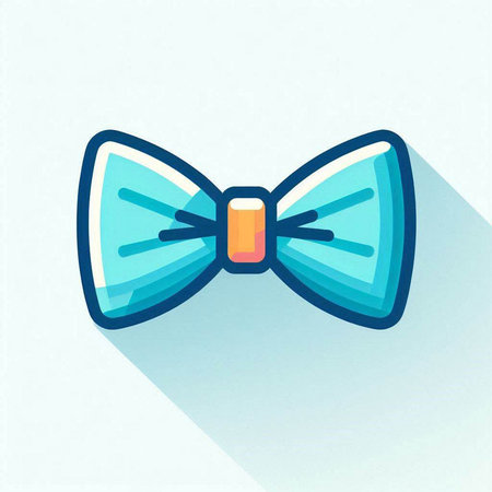 Bow tie icon, vector illustration. Flat design style with long shadowのイラスト素材