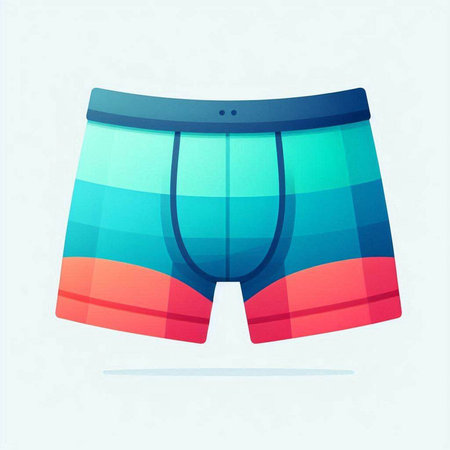 Colorful men's trunks on a light background. Vector illustrationのイラスト素材