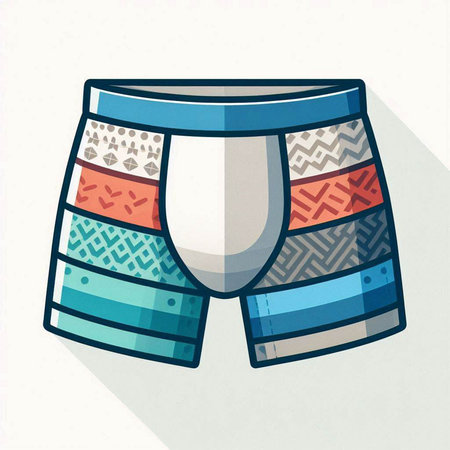 Underwear shorts icon, vector illustration. Flat design style with long shadowのイラスト素材