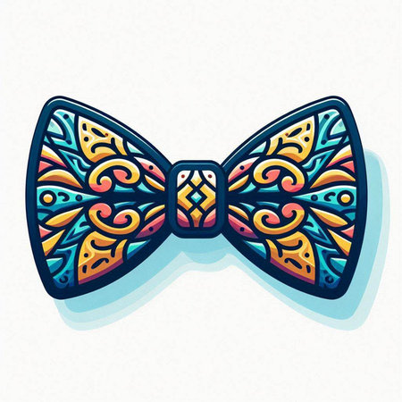 Hand drawn bow tie in doodle style. Vector illustration.のイラスト素材