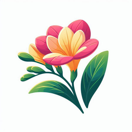 Illustration of a beautiful flower on a white background. Vector illustrationのイラスト素材
