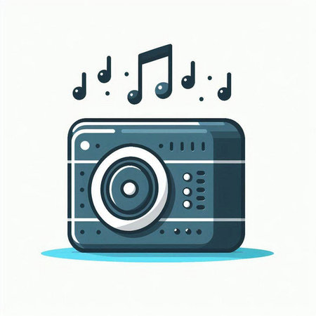 music player icon on white background. flat style. vector illustration.のイラスト素材