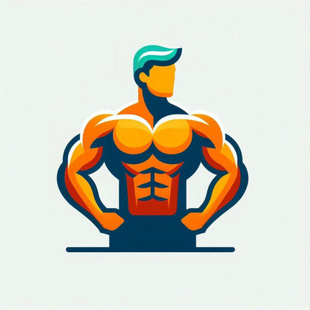 Bodybuilder. Vector illustration. Isolated on a white background.のイラスト素材