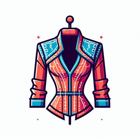 Vector illustration of a mannequin in the form of a jacket.のイラスト素材