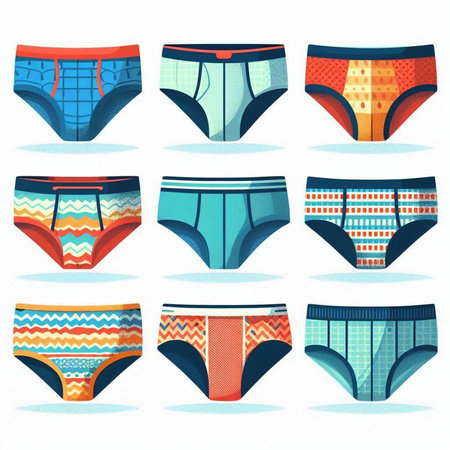 Underwear vector set. Underwear collection. Underwear vector illustrationのイラスト素材