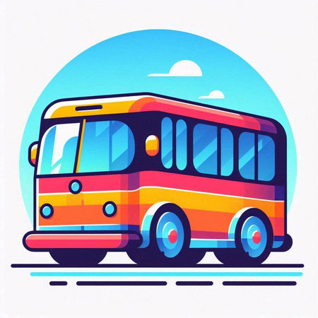 School bus vector illustration. School bus icon. School bus symbol.のイラスト素材