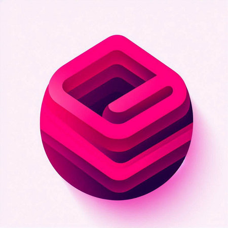 3d vector abstract background with rounded corners in pink and white colorsのイラスト素材