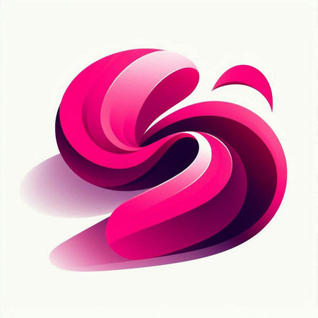 abstract 3d vector background with pink and violet elements, dynamic wavesのイラスト素材