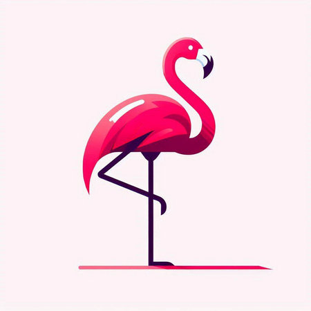 Flamingo logo design. Vector illustration of pink flamingo logo.のイラスト素材