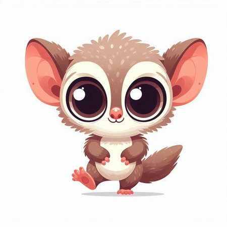 Cute little squirrel. Cartoon character. Vector illustration on white background.のイラスト素材