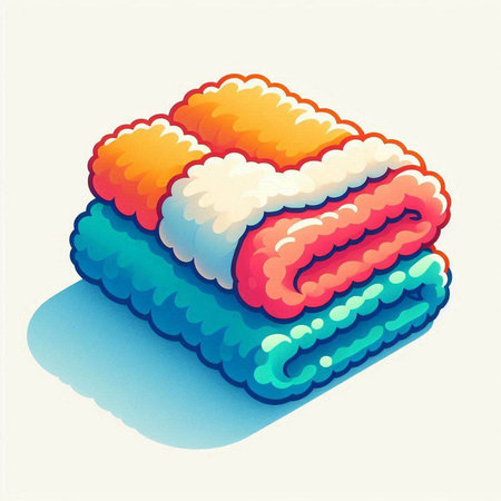 Colorful towels on a white background. Vector illustration. Eps 10のイラスト素材