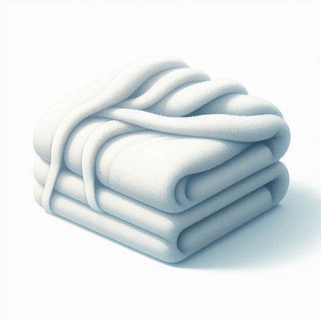 Stack of clean towels isolated on white background. 3D illustration.のイラスト素材
