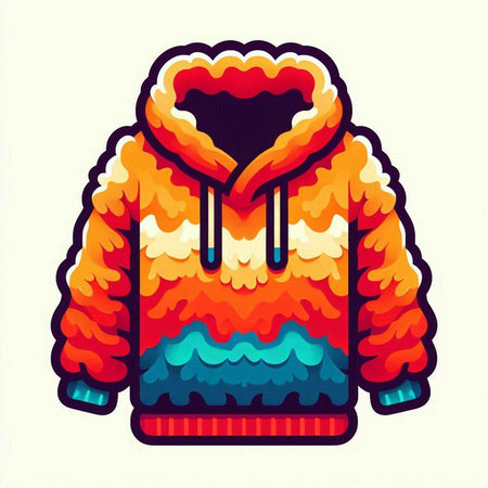 Winter knitted sweater isolated on a white background. Vector illustration.のイラスト素材