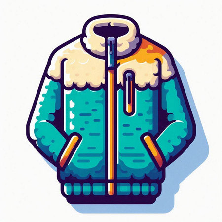 Winter jacket. Vector illustration of a winter jacket on a white background.のイラスト素材