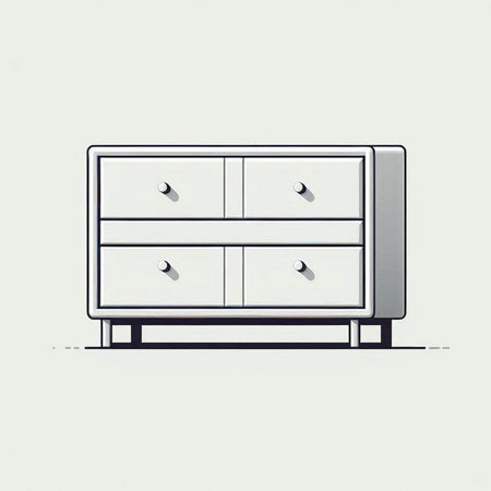 Drawer with drawers on a white background. Vector illustration.のイラスト素材