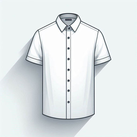 White polo shirt template, front view. Vector illustration for your designのイラスト素材