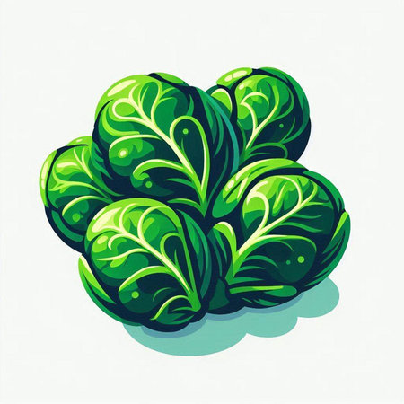 Illustration of green lettuce on a white background. Vector illustration.のイラスト素材