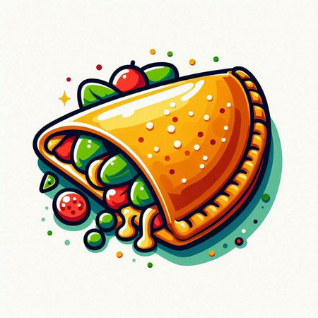 Illustration of a colorful tortilla on a white background - vectorのイラスト素材