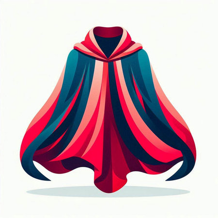 Red and blue cape isolated on white background. Vector illustration. Eps 10.のイラスト素材