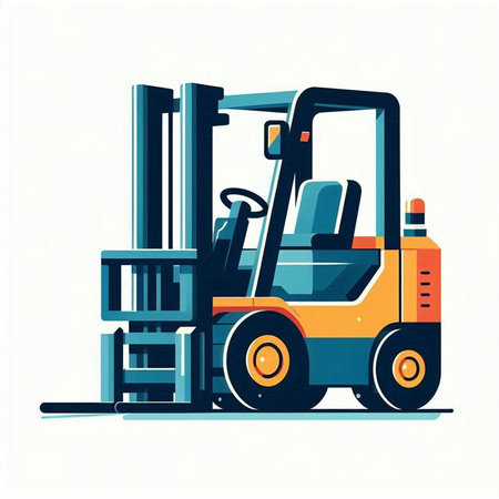 Forklift truck. Vector illustration of a forklift truck.のイラスト素材