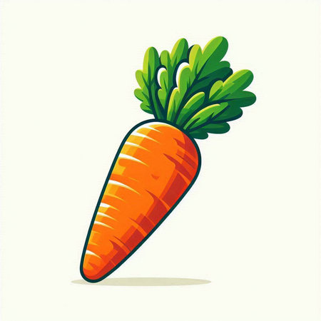 Carrot vector illustration isolated on white background. Fresh vegetable icon.のイラスト素材