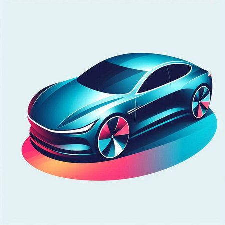 Sport car. Vector illustration. Isolated on a white background.のイラスト素材