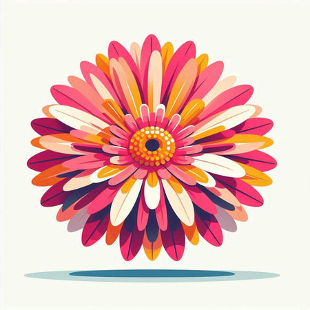 Colorful daisy flower on a white background. Vector illustration.のイラスト素材