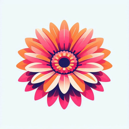 Colorful flower on a light background. Vector illustration. EPS 10のイラスト素材