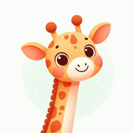 Cute cartoon giraffe. Vector illustration of a giraffe.のイラスト素材