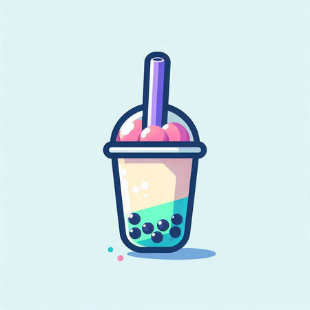 ice cream in a glass on a blue background, vector illustration.のイラスト素材