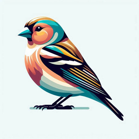 Chaffinch bird isolated on white background. Vector illustration for your designのイラスト素材