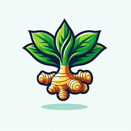 Ginger root vector illustration on white background. Vector illustration of ginger root.のイラスト素材