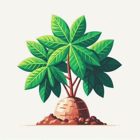 Coconut tree isolated on white background. Flat vector illustration.のイラスト素材