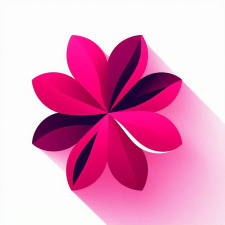 abstract pink flower with shadow on white background, vector illustration.のイラスト素材