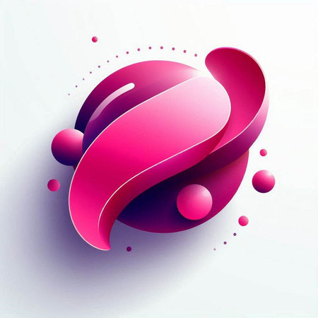 Modern 3d vector abstract background. Pink and purple liquid shapes with shadow.のイラスト素材