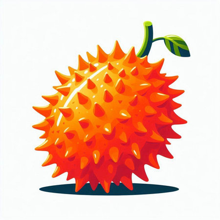 Durian fruit isolated on white background. Vector illustration in cartoon style.のイラスト素材